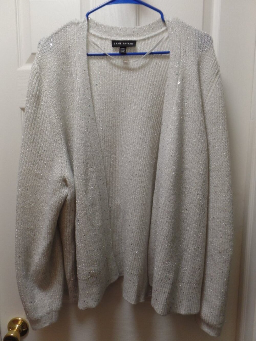 *EUC* Lane Bryant 18/20 18 20 Long Sleeve Sequin Open Cardigan Sweater Sparkle!